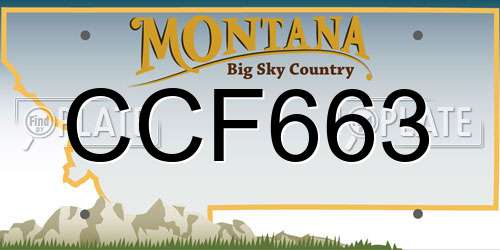CCF663 Montana License Plate