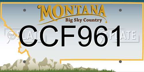 CCF961 Montana License Plate