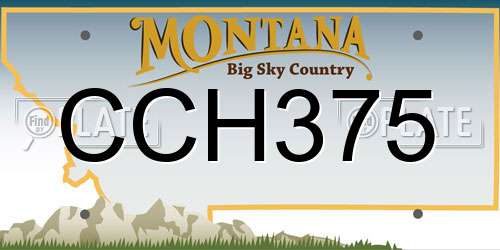 CCH375 Montana License Plate