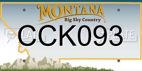 CCK093 Montana License Plate