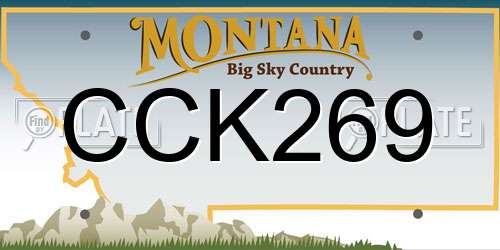 CCK269 Montana License Plate