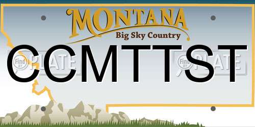 CCMTTST Montana License Plate