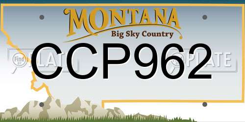 CCP962 Montana License Plate