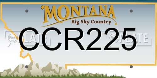 CCR225 Montana License Plate