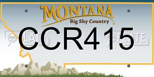 CCR415 Montana License Plate