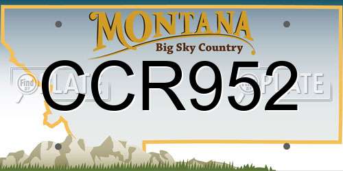 CCR952 Montana License Plate