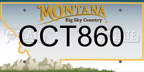 CCT860 Montana License Plate