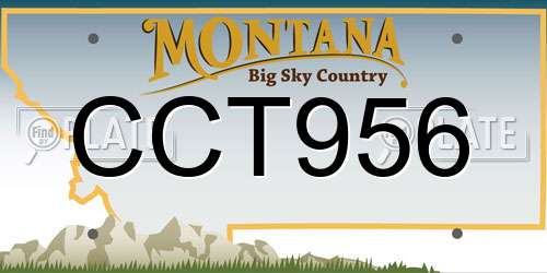 CCT956 Montana License Plate