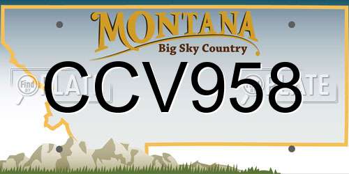 CCV958 Montana License Plate