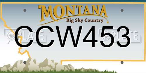 CCW453 Montana License Plate