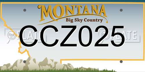 CCZ025 Montana License Plate