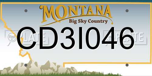 CD3I046 Montana License Plate
