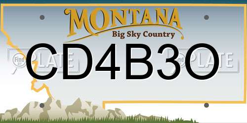 CD4B3O Montana License Plate