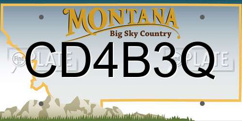 CD4B3Q Montana License Plate