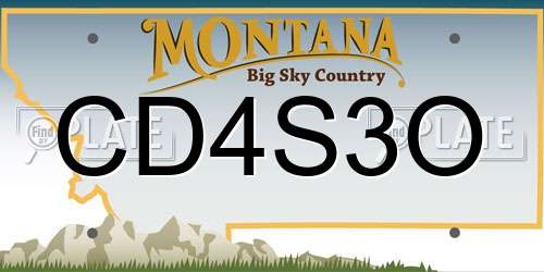 CD4S3O Montana License Plate