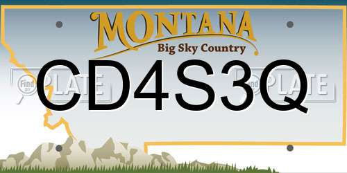 CD4S3Q Montana License Plate