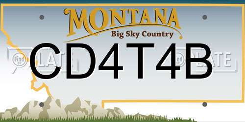 CD4T4B Montana License Plate