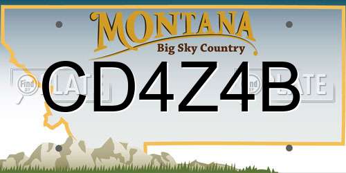 CD4Z4B Montana License Plate