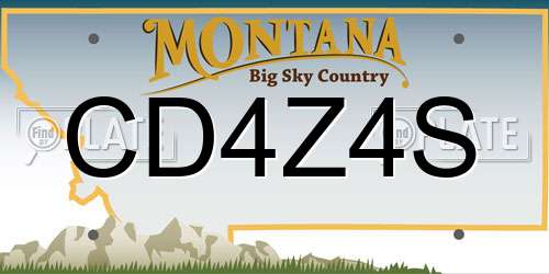 CD4Z4S Montana License Plate