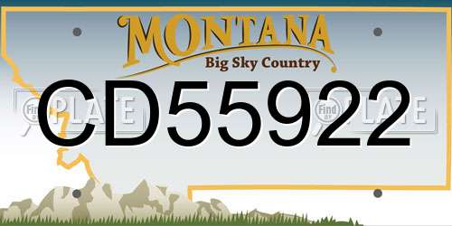 CD55922 Montana License Plate