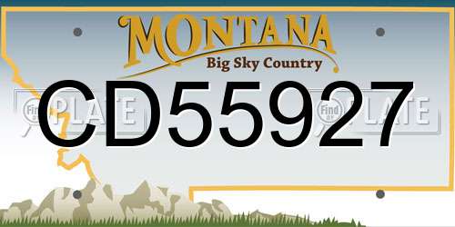 CD55927 Montana License Plate