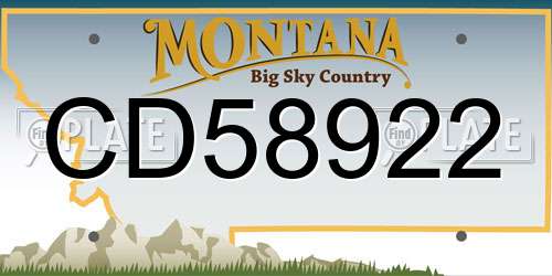 CD58922 Montana License Plate