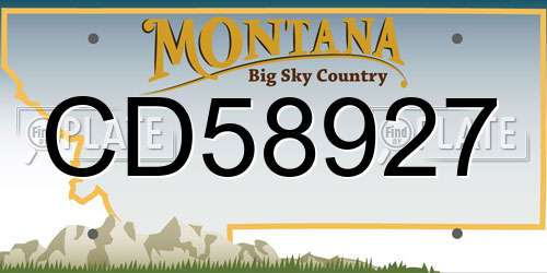 CD58927 Montana License Plate