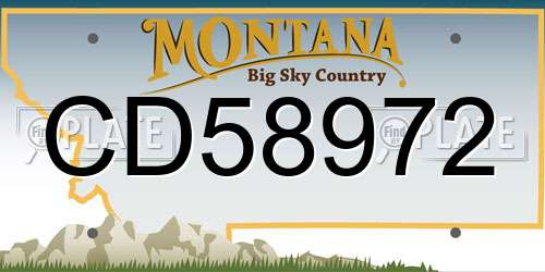 CD58972 Montana License Plate