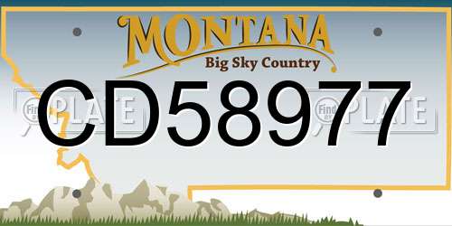 CD58977 Montana License Plate