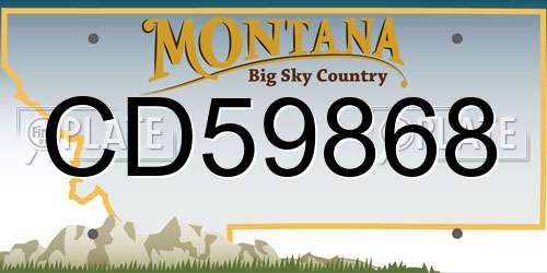 CD59868 Montana License Plate