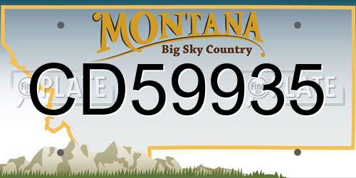 CD59935 Montana License Plate