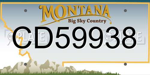 CD59938 Montana License Plate