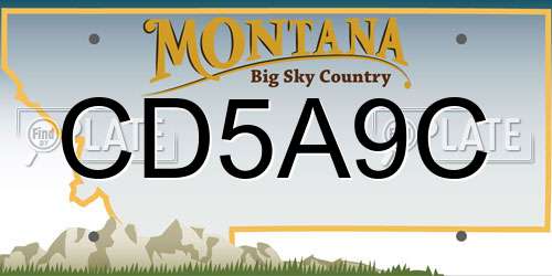 CD5A9C Montana License Plate