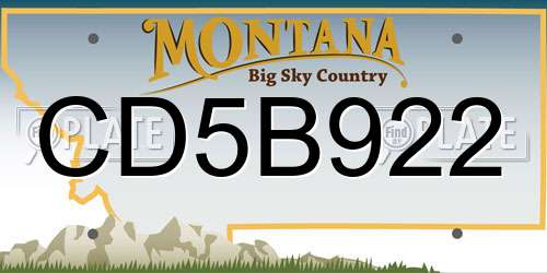 CD5B922 Montana License Plate