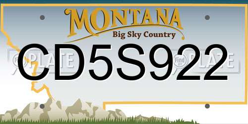 CD5S922 Montana License Plate