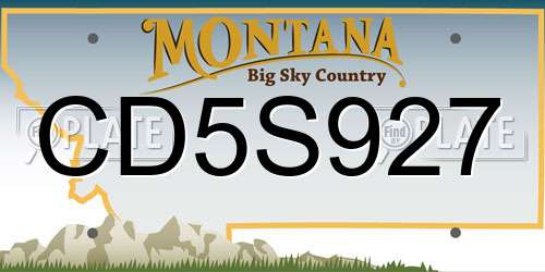 CD5S927 Montana License Plate
