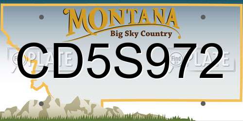 CD5S972 Montana License Plate