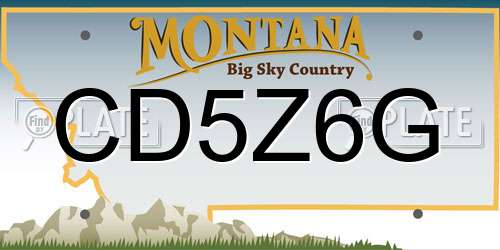 CD5Z6G Montana License Plate