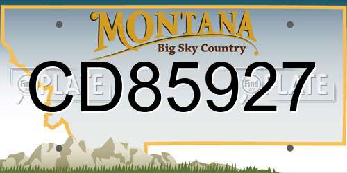 CD85927 Montana License Plate