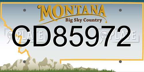 CD85972 Montana License Plate