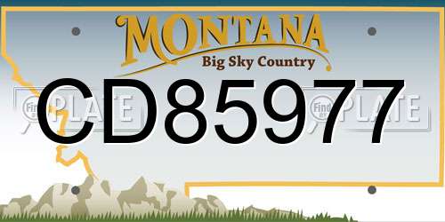 CD85977 Montana License Plate