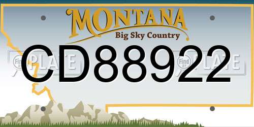 CD88922 Montana License Plate