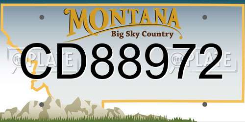 CD88972 Montana License Plate