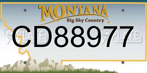 CD88977 Montana License Plate