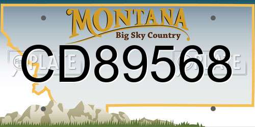 CD89568 Montana License Plate