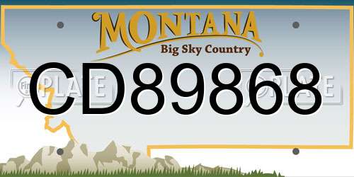 CD89868 Montana License Plate