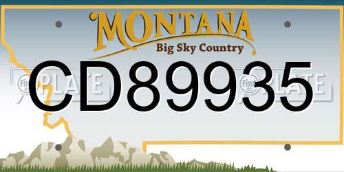 CD89935 Montana License Plate