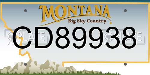CD89938 Montana License Plate