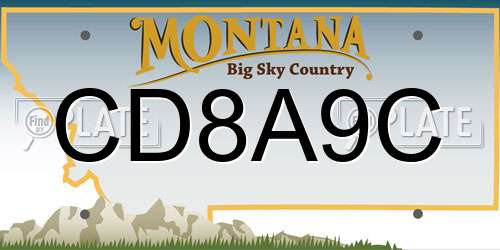 CD8A9C Montana License Plate