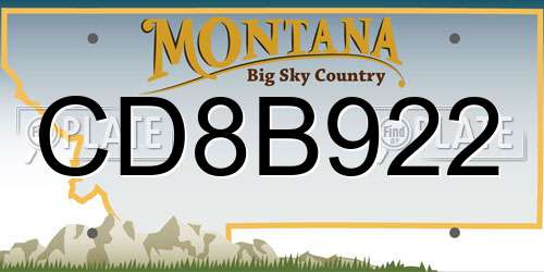 CD8B922 Montana License Plate